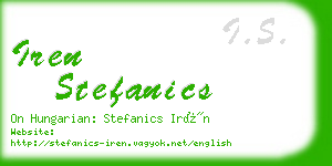 iren stefanics business card